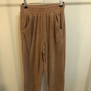 Faux suede soft sweat pants